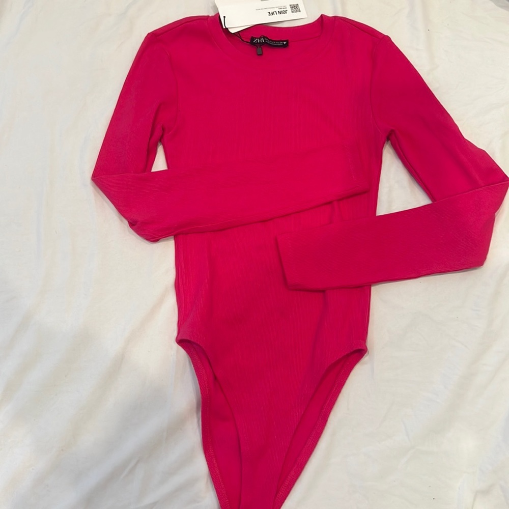 ZARA hot pink body suit